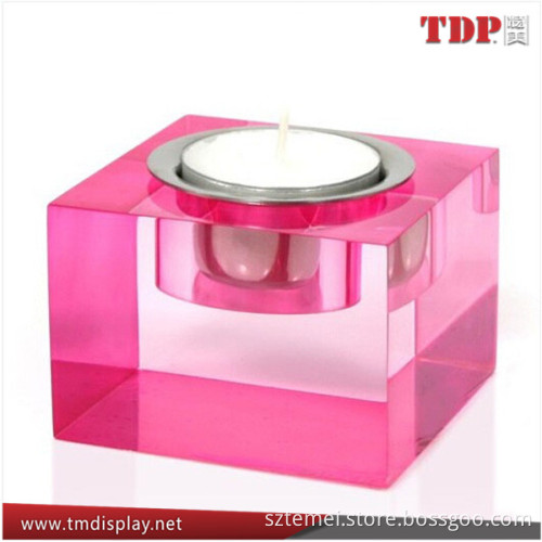 Factory Directly Custom Colorful Lucite Acrylic Candle Holder Block